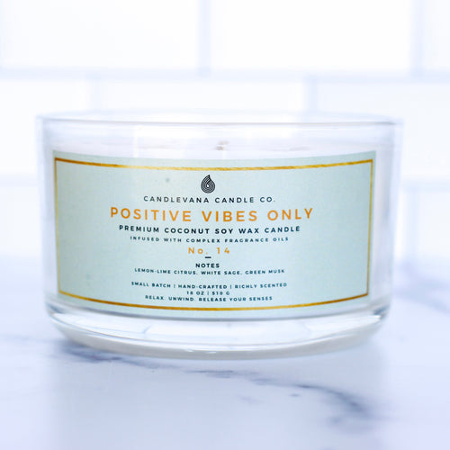 POSITIVE VIBES ONLY CANDLE - Candlevana