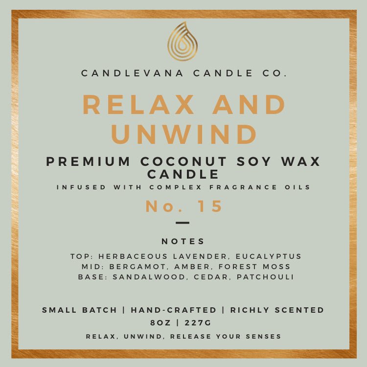 RELAX AND UNWIND CANDLE - 8 oz. - Candlevana